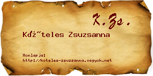 Köteles Zsuzsanna névjegykártya